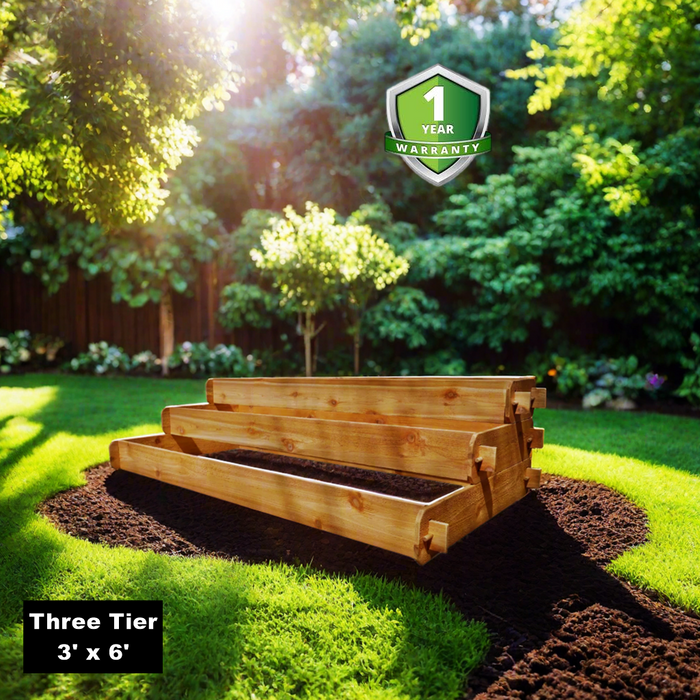 Timberlane Gardens Raised Garden Bed Kit Large 3 Tiered Elevated Planter