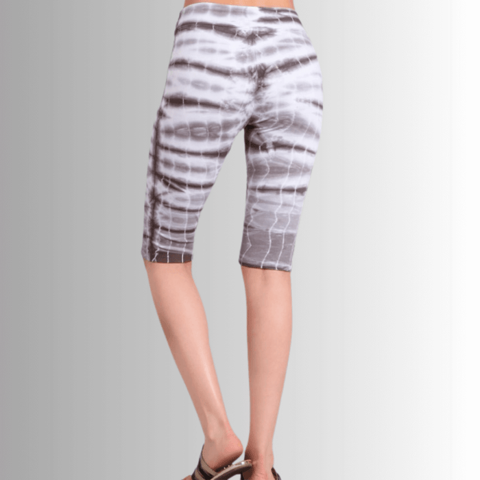 Longer Length Tie Dye Biker Shorts in Taupe