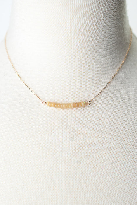 Birthstone 16-18" October Gold Opal Bar Necklace