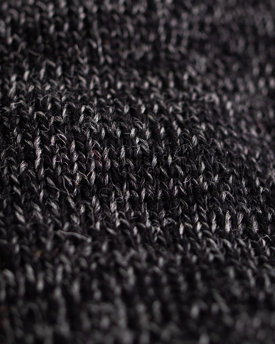 Black Melange Convertible Fingerless 'Glomitt' with Natural Deerskin