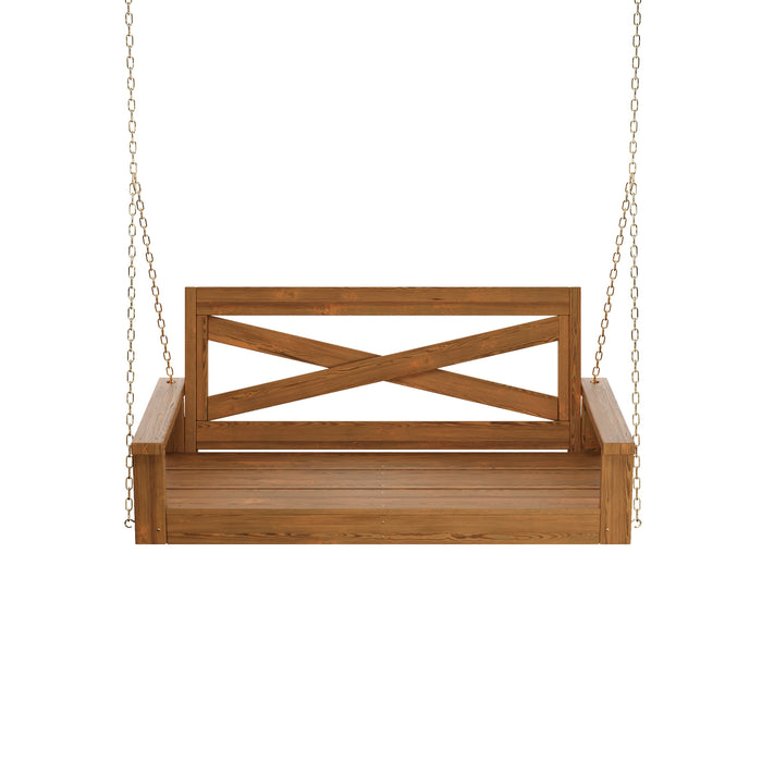 Porchgate Amish Heavy Duty 700 Lb 4-Foot Boardwalk Porch Swing - Oak Stain