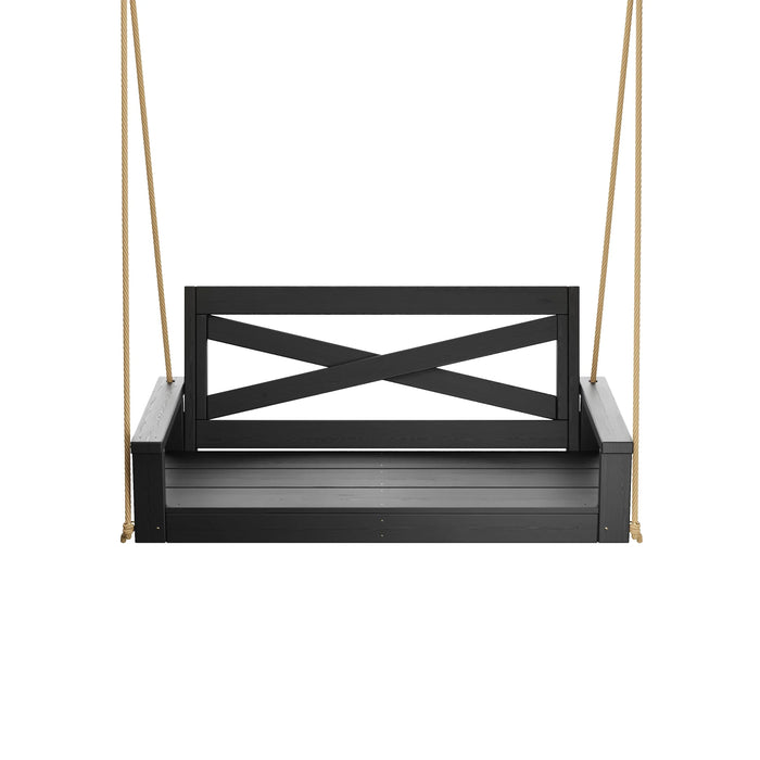 Porchgate Amish Heavy Duty 700 Lb 5-Foot Boardwalk Porch Swing - Tricorn Black