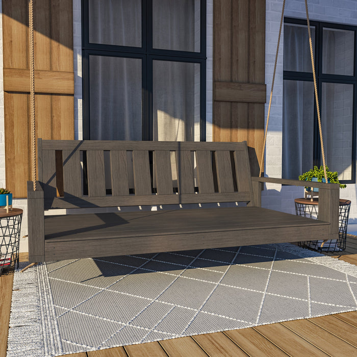 Amish Casual 5 Foot Uptown Porch Swing Bed in Dark Walnut Stain
