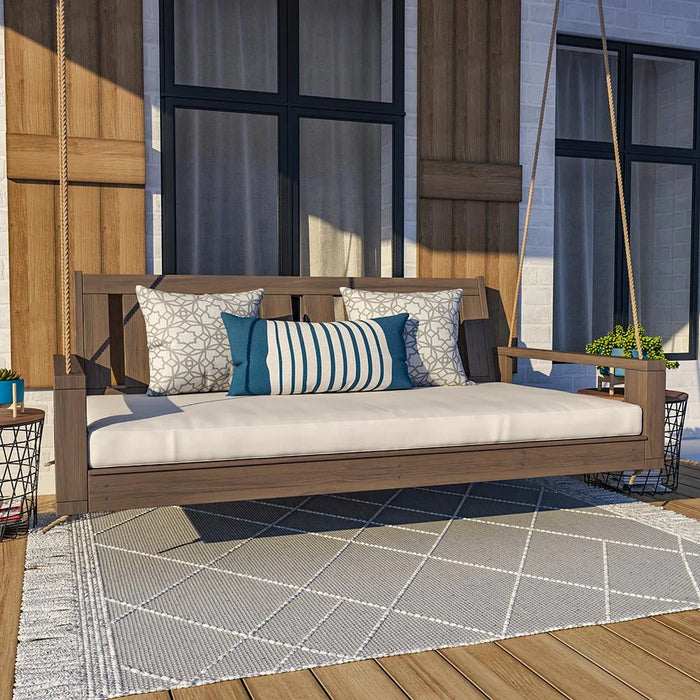 Amish Casual 6 Foot Uptown Porch Swing Bed in Oak Stain