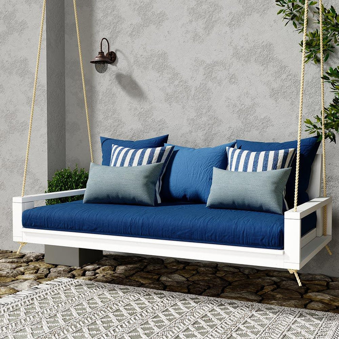 Amish Casual Twin Uptown Porch Swing Bed in Pure White Paint