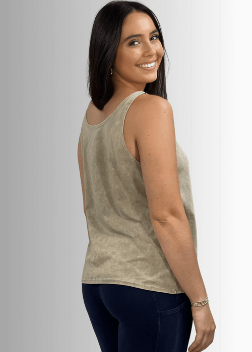 Twenty Four Seven Cotton Tank in Stone