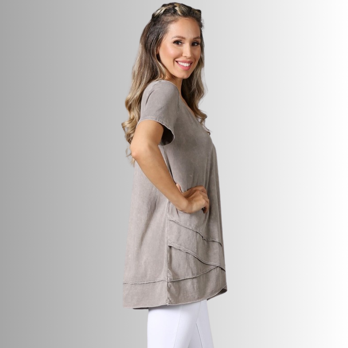 Relax in Style Cotton V-Neck Top