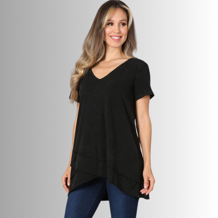 Relax in Style Cotton V-Neck Top