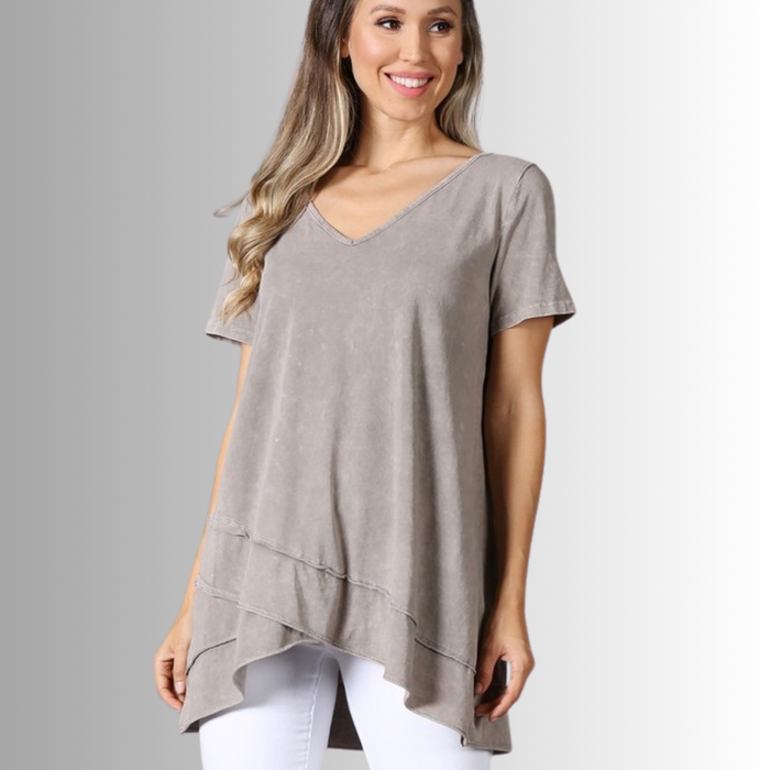 Relax in Style Cotton V-Neck Top