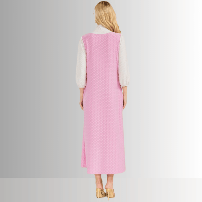 Honeycomb Jersey Classic Bowtie Midi Dress