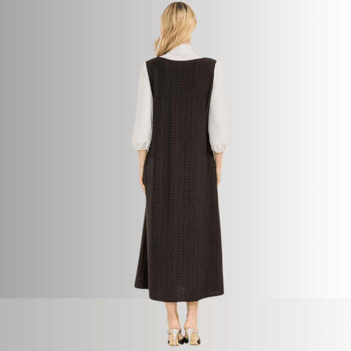 Honeycomb Jersey Classic Bowtie Midi Dress