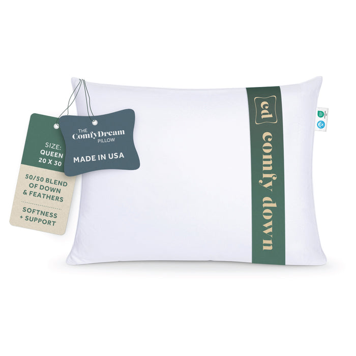 Bed Pillow 50/50 Down Feather Blend