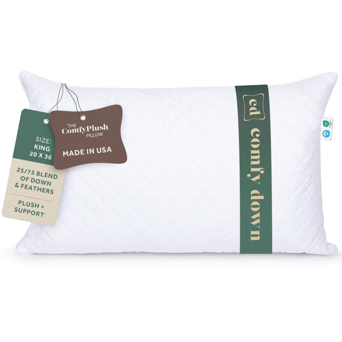 Supportive Bed Pillow, Premium Down and Feather Fill