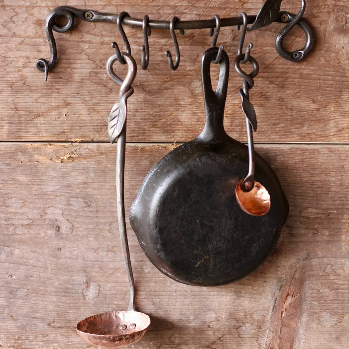 Copper and Steel Ladle - Leaf Handle