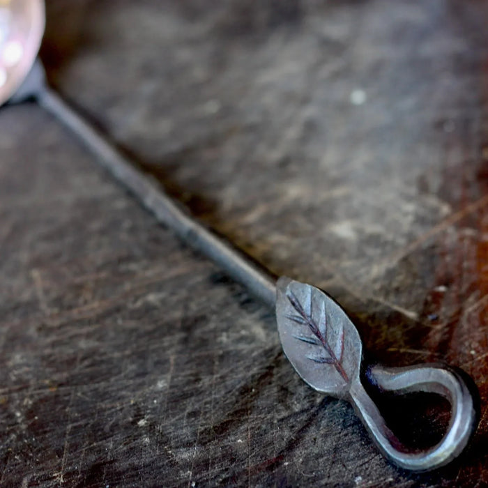 Copper and Steel Ladle - Leaf Handle