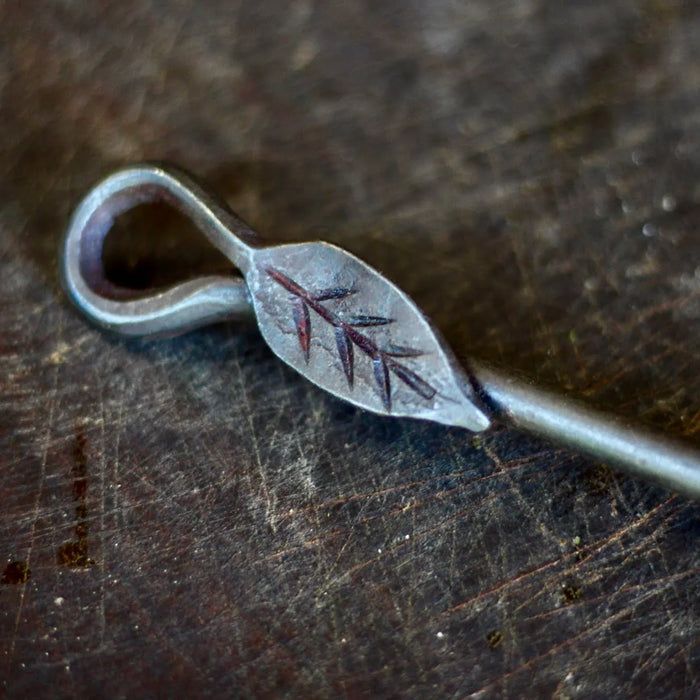 Copper and Steel Ladle - Leaf Handle