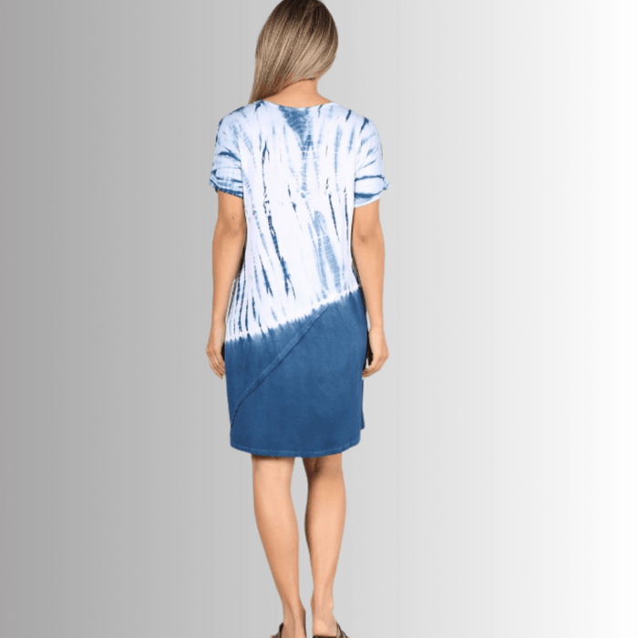 Casually Cool Tie Dye Dress in Blue