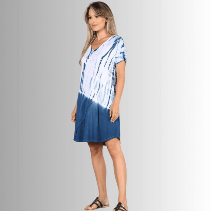 Casually Cool Tie Dye Dress in Blue
