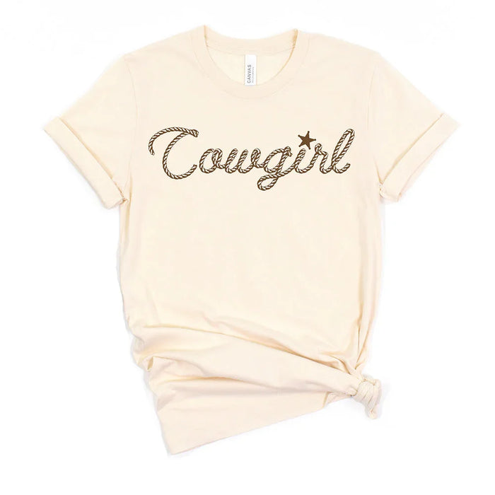 Cowgirl in Rope Graphic Tee Shirt