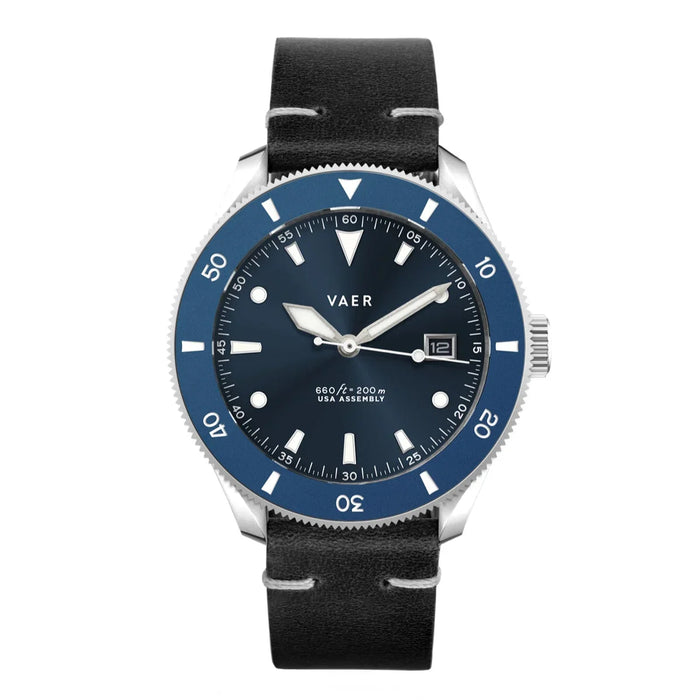 D4 Meridian Navy Matte USA Solar 42mm Watch