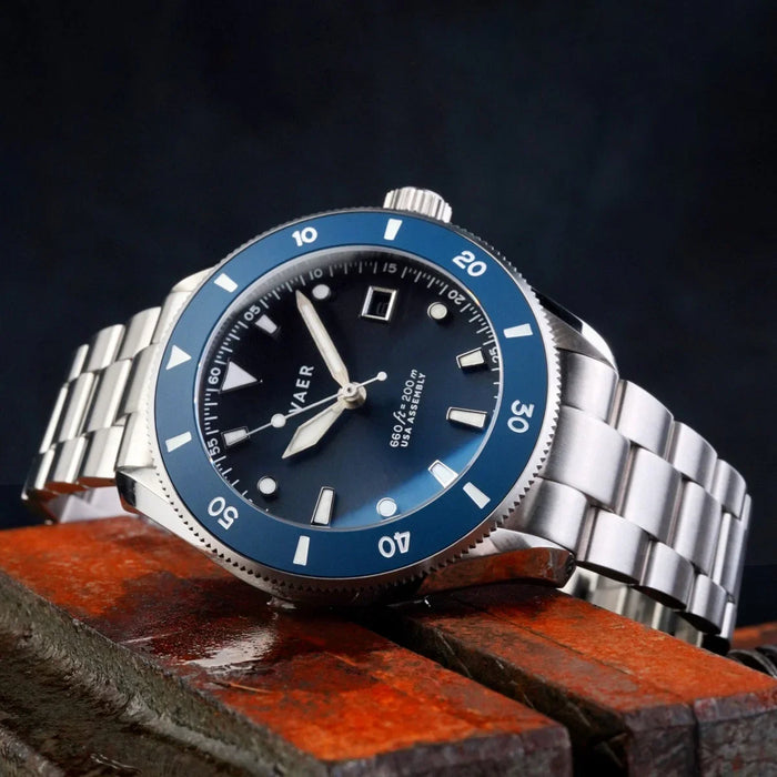 D4 Meridian Navy Matte USA Solar 42mm Watch