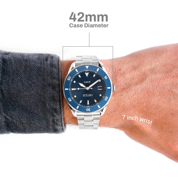 D4 Meridian Navy Matte USA Solar 42mm Watch