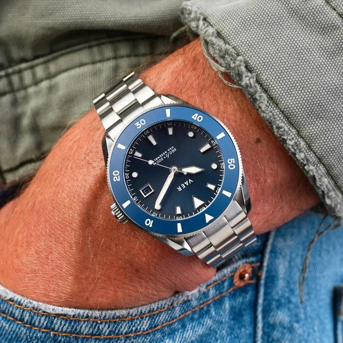 D4 Meridian Navy Matte USA Solar 42mm Watch