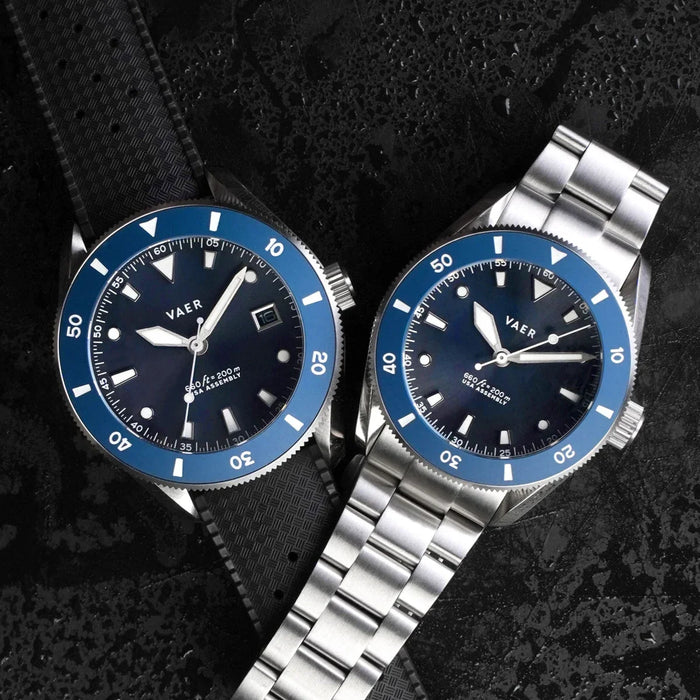 D4 Meridian Navy Matte USA Solar 42mm Watch