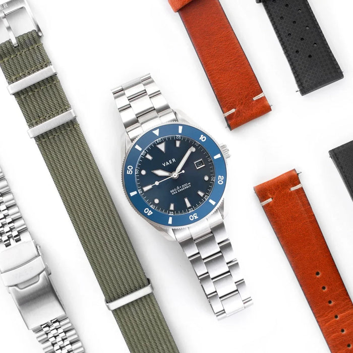 D4 Meridian Navy Matte USA Solar 42mm Watch