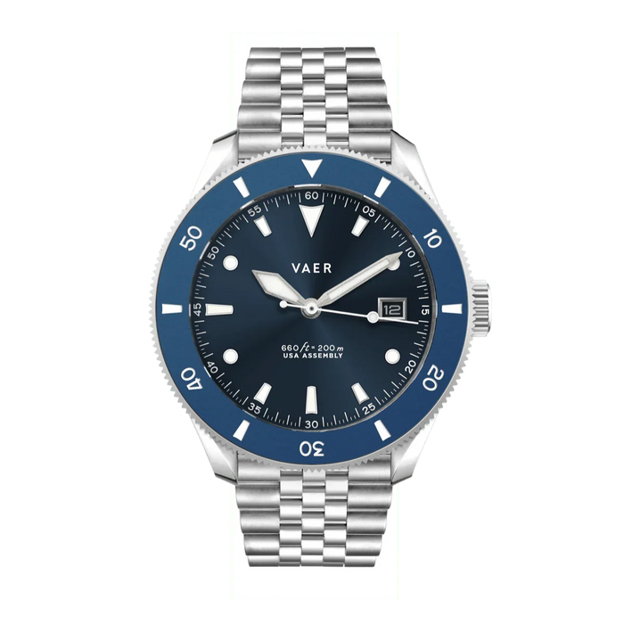 D4 Meridian Navy Matte USA Solar 42mm Watch