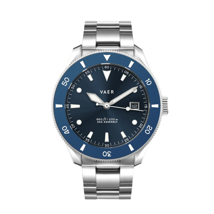 D4 Meridian Navy Matte USA Solar 42mm Watch