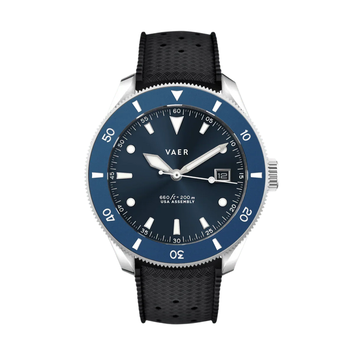 D4 Meridian Navy Matte USA Solar 42mm Watch