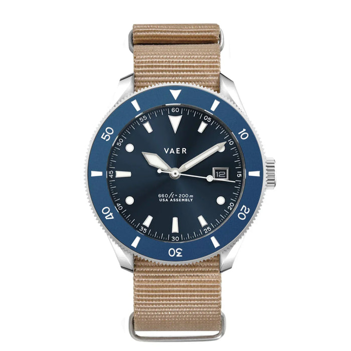 D4 Meridian Navy Matte USA Solar 42mm Watch