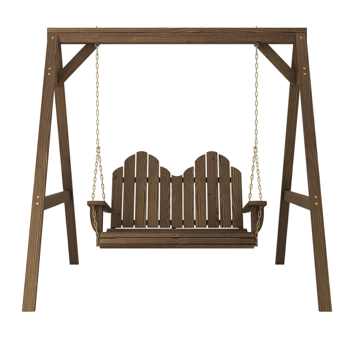Amish Casual Adirondack Heavy Duty Swing with A-Frame Stand