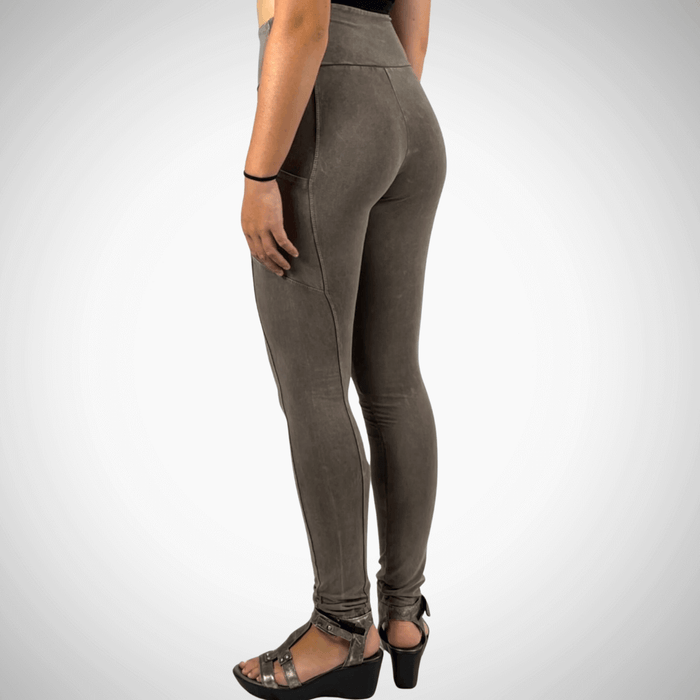 A Perfect Fit Mineral Washed Pocket Leggings Made in USA