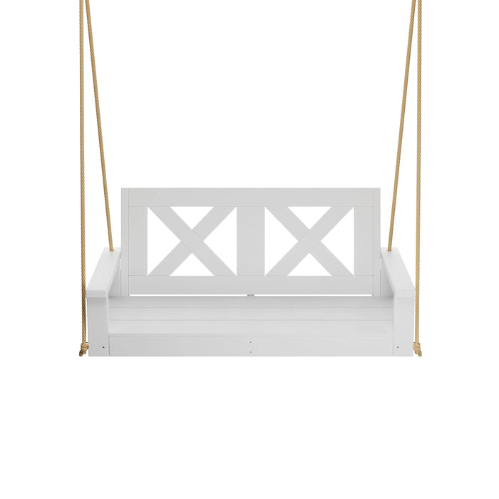 Porchgate Amish Heavy Duty 700 Lb 4-Foot Farmhouse Porch Swing - Pure White