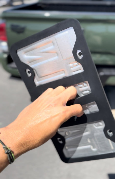 Two-Tone Anti-Rattle Silicone Topographic License Plate Frame