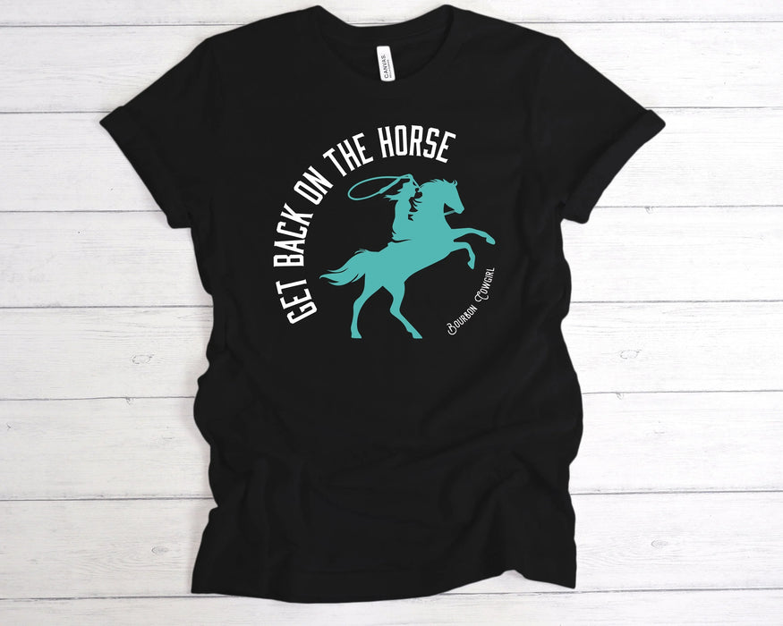 Get Back on the Horse Black Graphic Tee Shirt