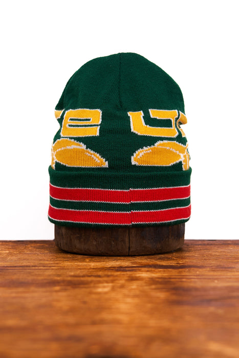 Jacquard Embroidered Green Acorn Beanie