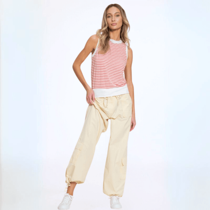 Light & Lux Semi Sheer Striped Tank Made in USA