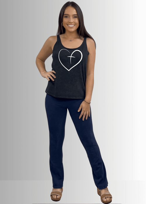 Heart Cross Graphic Premium Cotton Tank Top