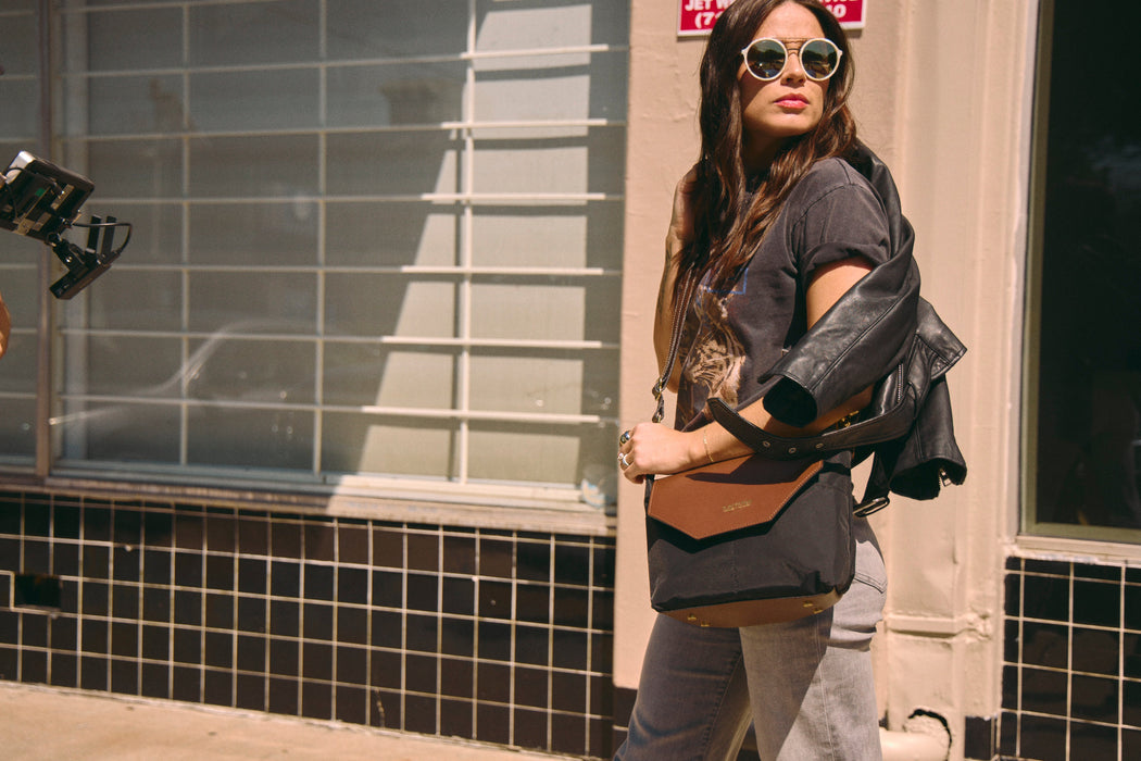 Hobby | Black Nylon + Brown Leather