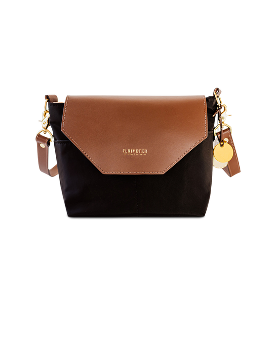 Hobby | Black Nylon + Brown Leather