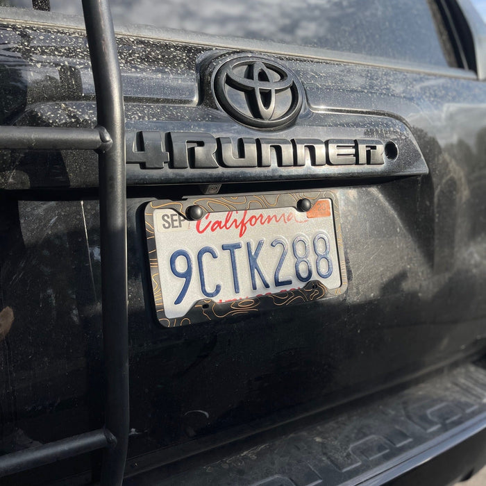 Two-Tone Anti-Rattle Silicone Topographic License Plate Frame