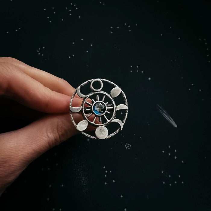 Large Moon Phase Statement Cocktail Ring