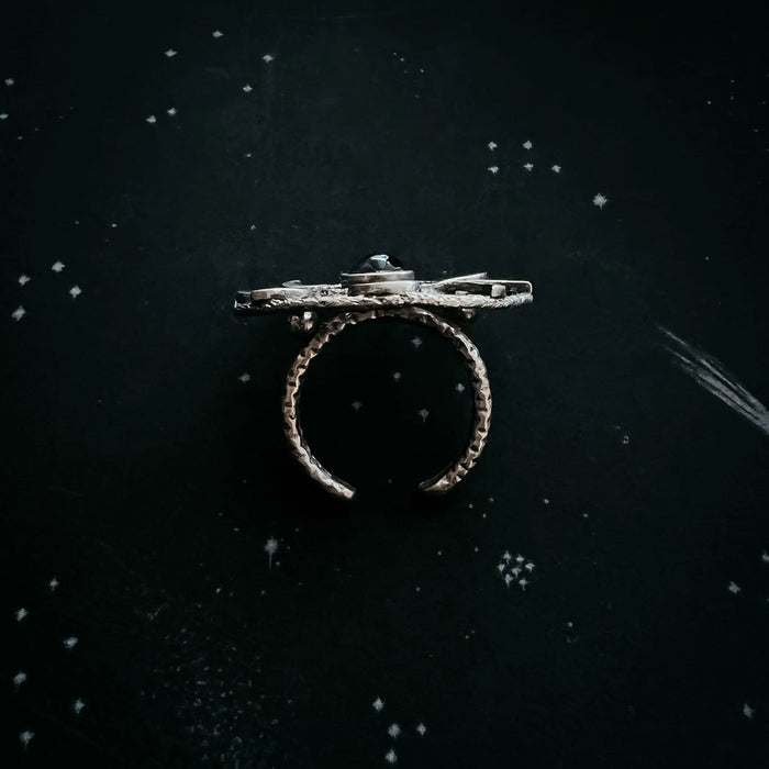 Large Moon Phase Statement Cocktail Ring