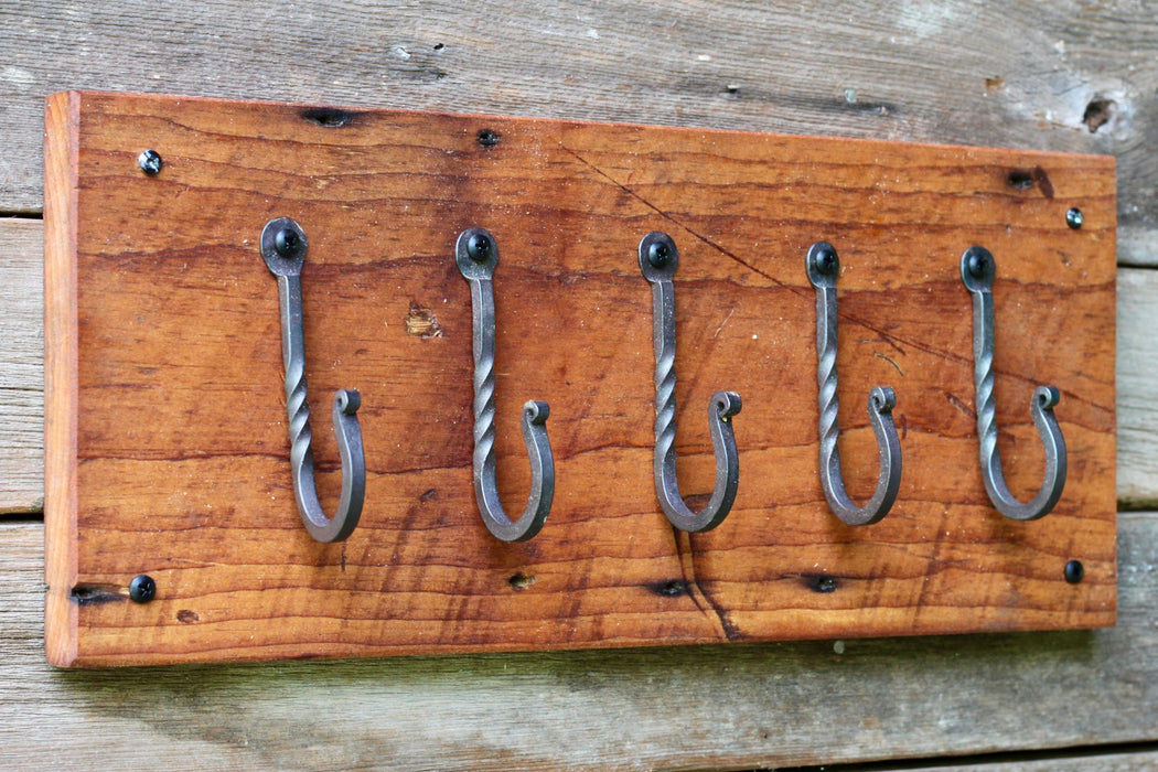 Reclaimed Wood Twisted Coat Rack