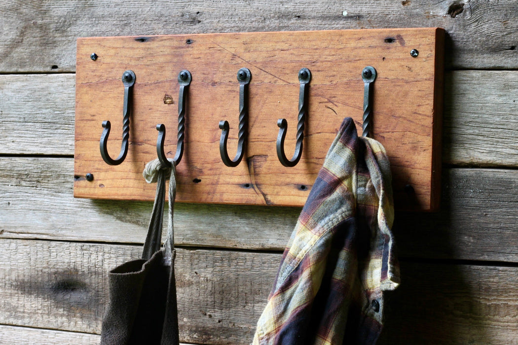 Reclaimed Wood Twisted Coat Rack