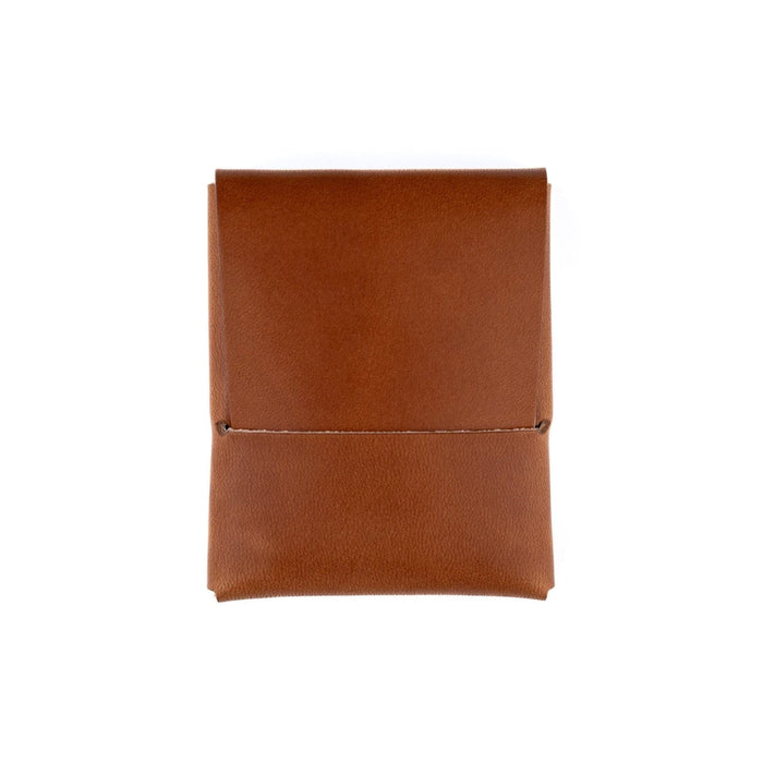 Brown leather pouch on a white background