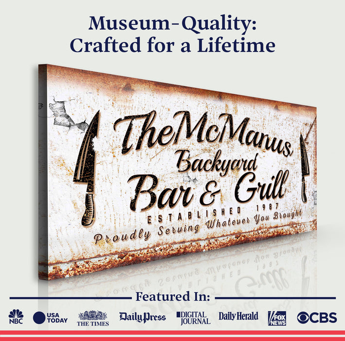 Backyard Bar & Grill Sign IV